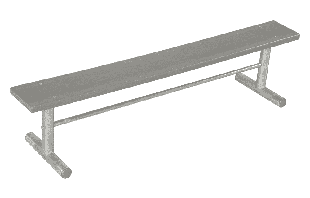 Portable Bench without Backrest with anodized aluminum seat plank and sturdy metal legs, ideal for sports and bleachers seating