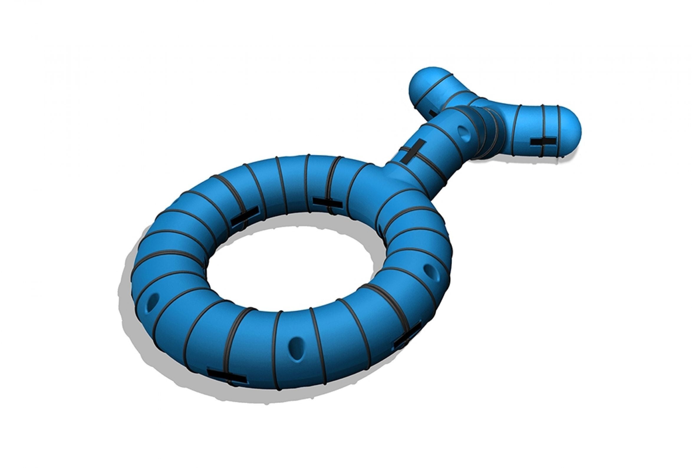 Blue modular playground loop ring with rounded segments and connecting joints for interactive physical and social play