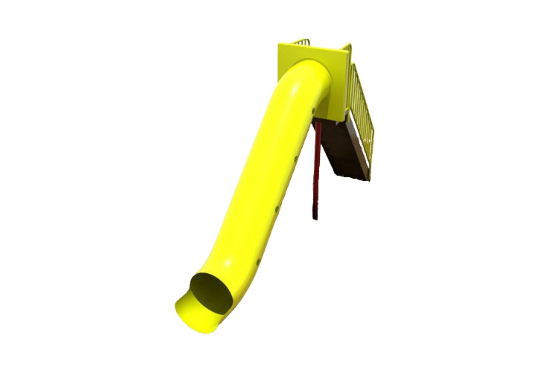 Six Foot Tall Straight Tube Slide with yellow enclosed tube, ladder, and platform for playgrounds