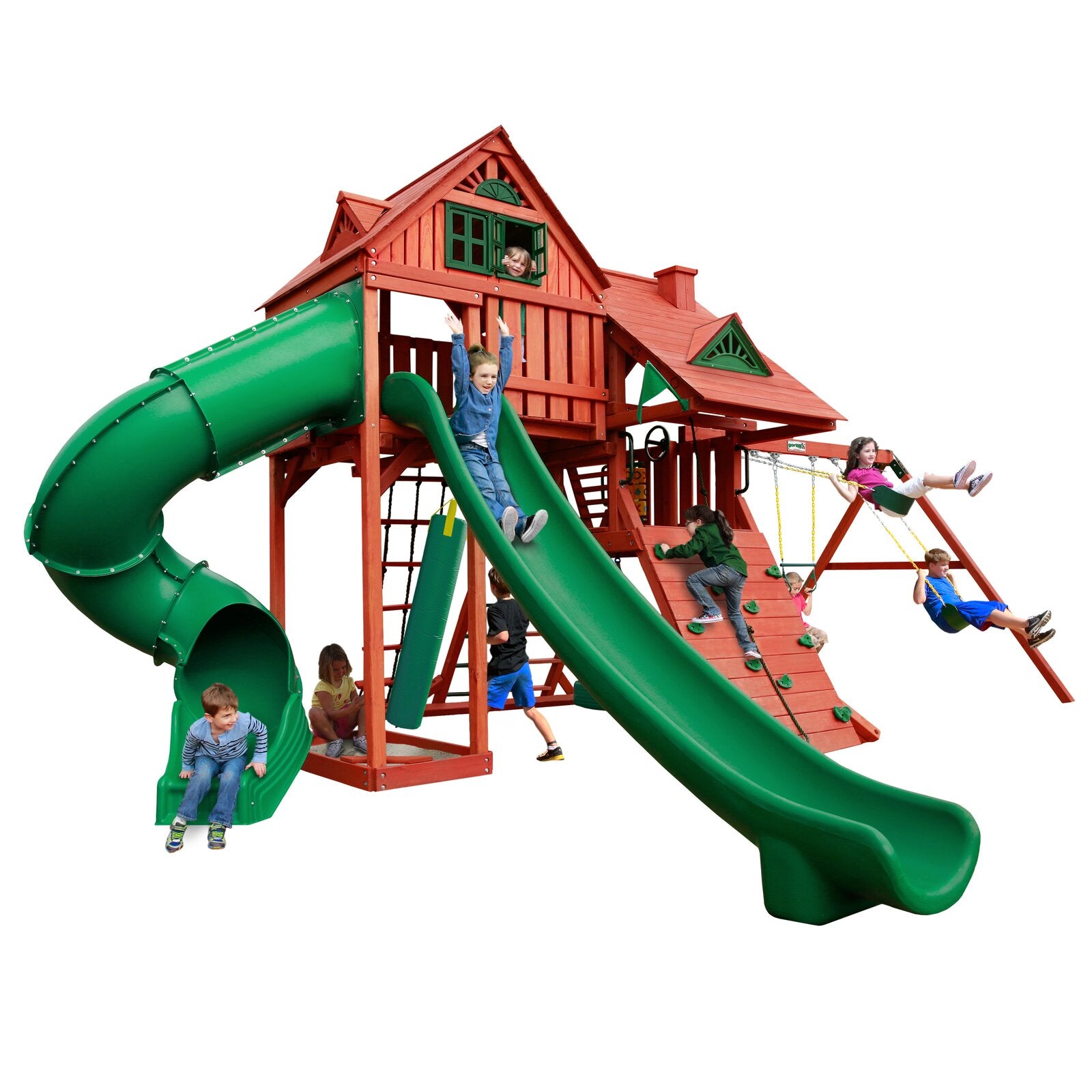 Sun Palace Deluxe Wooden Swing Set WillyGoat Playgrounds