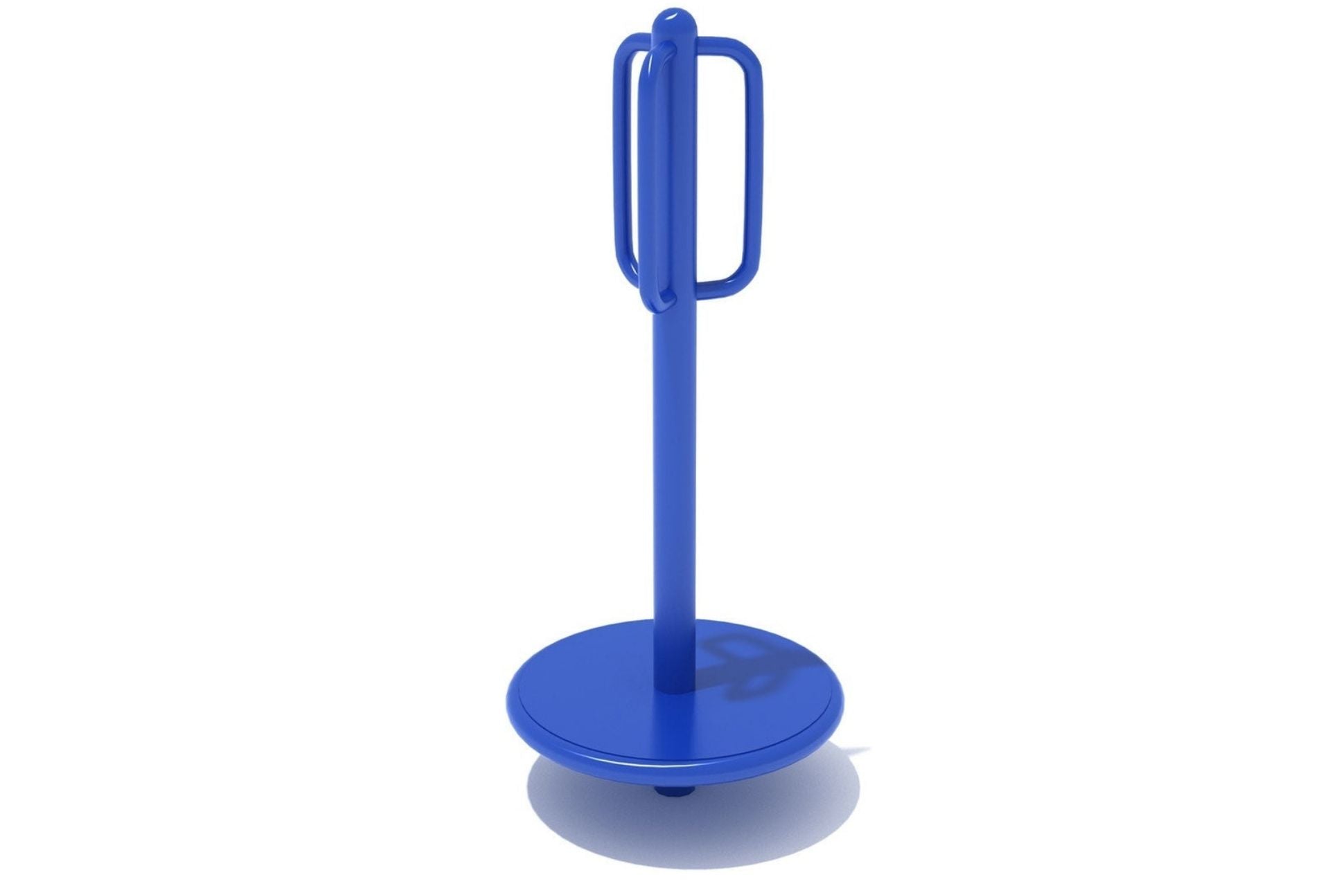 Whizzy Dizzy Stand Alone Play Event blue merry-go-round spinner with handrails for active playground fun and balance development