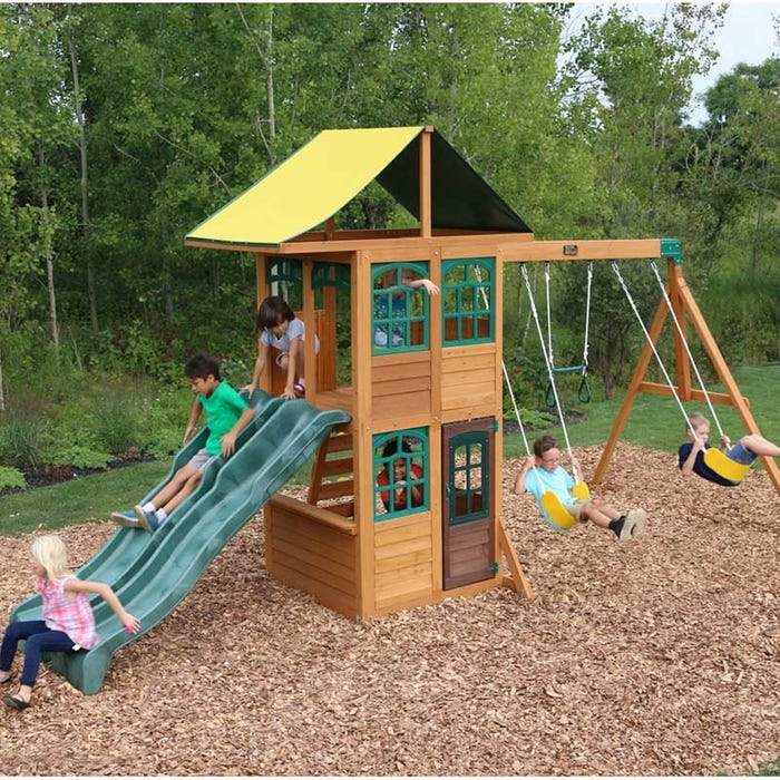 Treasure Cove Wooden Swing Set | WillyGoat Playground & Park Equipment