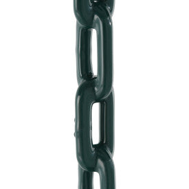 Close-up of dark green swing chains with smooth, grippy plastic coating designed to prevent pinches and keep cool