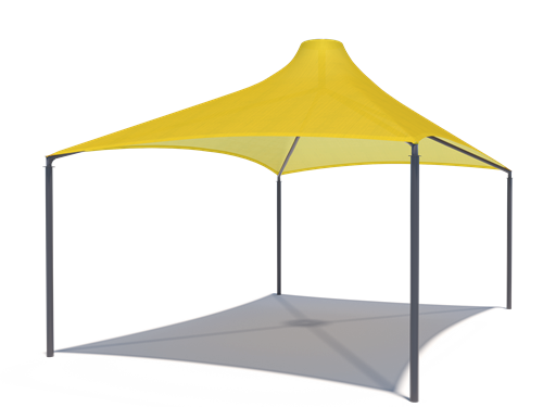 Sahara Roof Shade Structure with 4 Posts and 14' Entry | WillyGoat.com