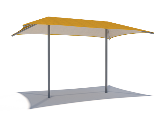Hip Roof Shade Structure with 2 Posts | WillyGoat Parks and Playgrounds