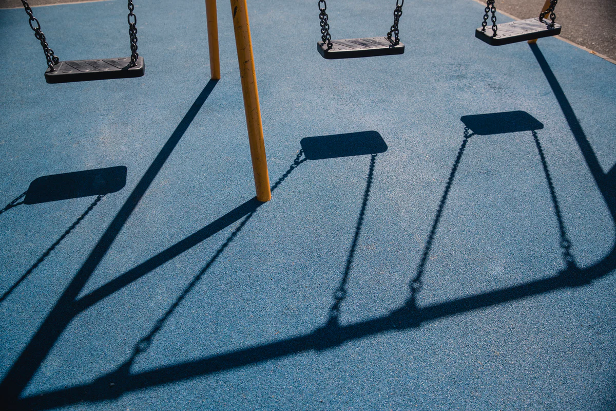 pour-in-place rubber surface on playground