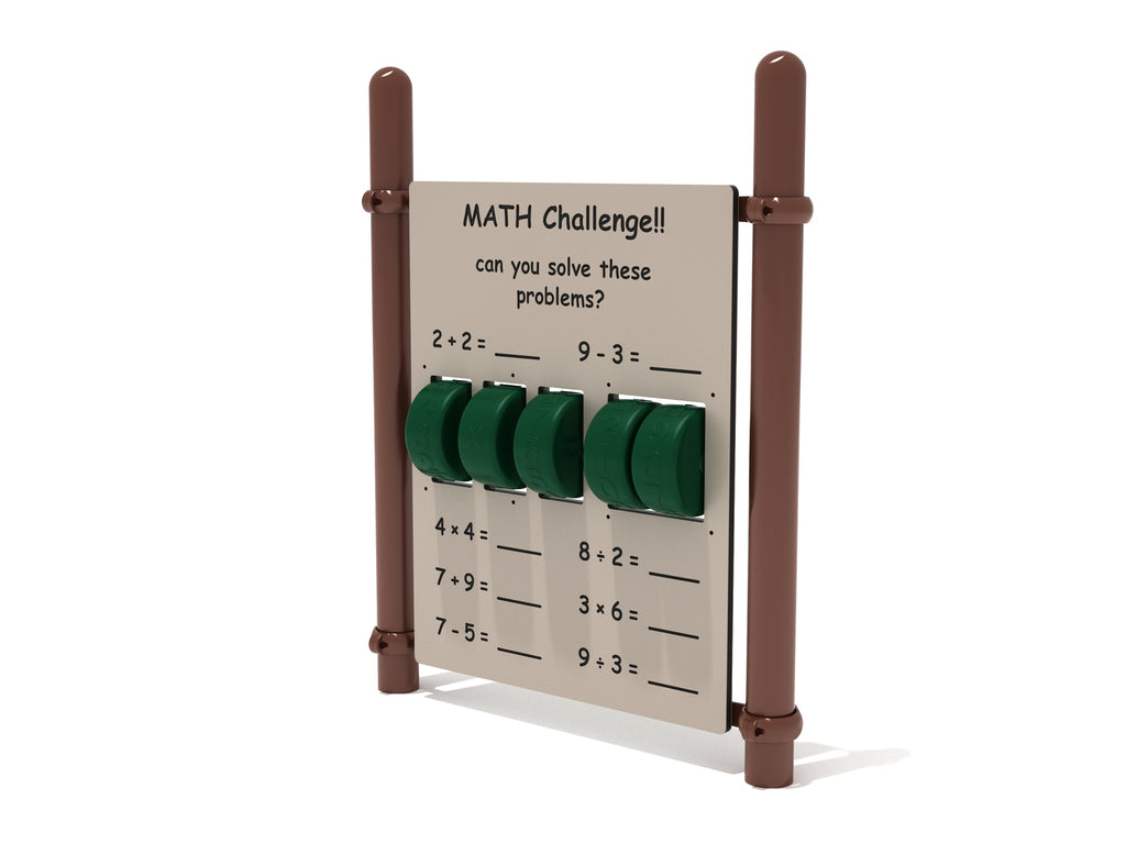 Kid Math Rotationg Wheel Set Freestanding Math Panel with Posts | WillyGoat Playgrounds