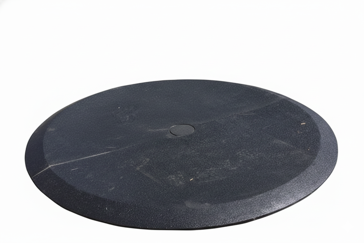 Wear Mat - 6'Swing Mats black two-piece durable rubber play surface with beveled edges and flush center plug