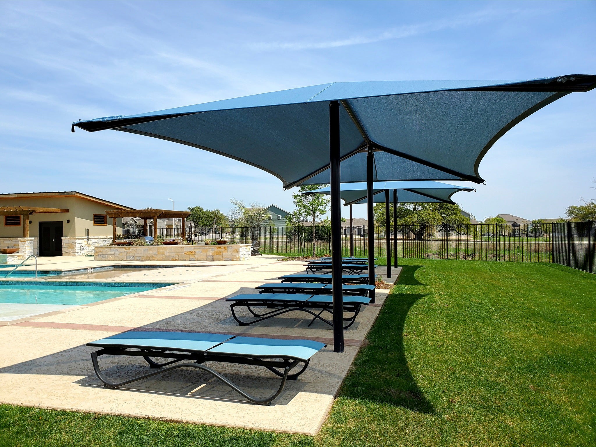 2 Post Umbrella Hip Shade Structure