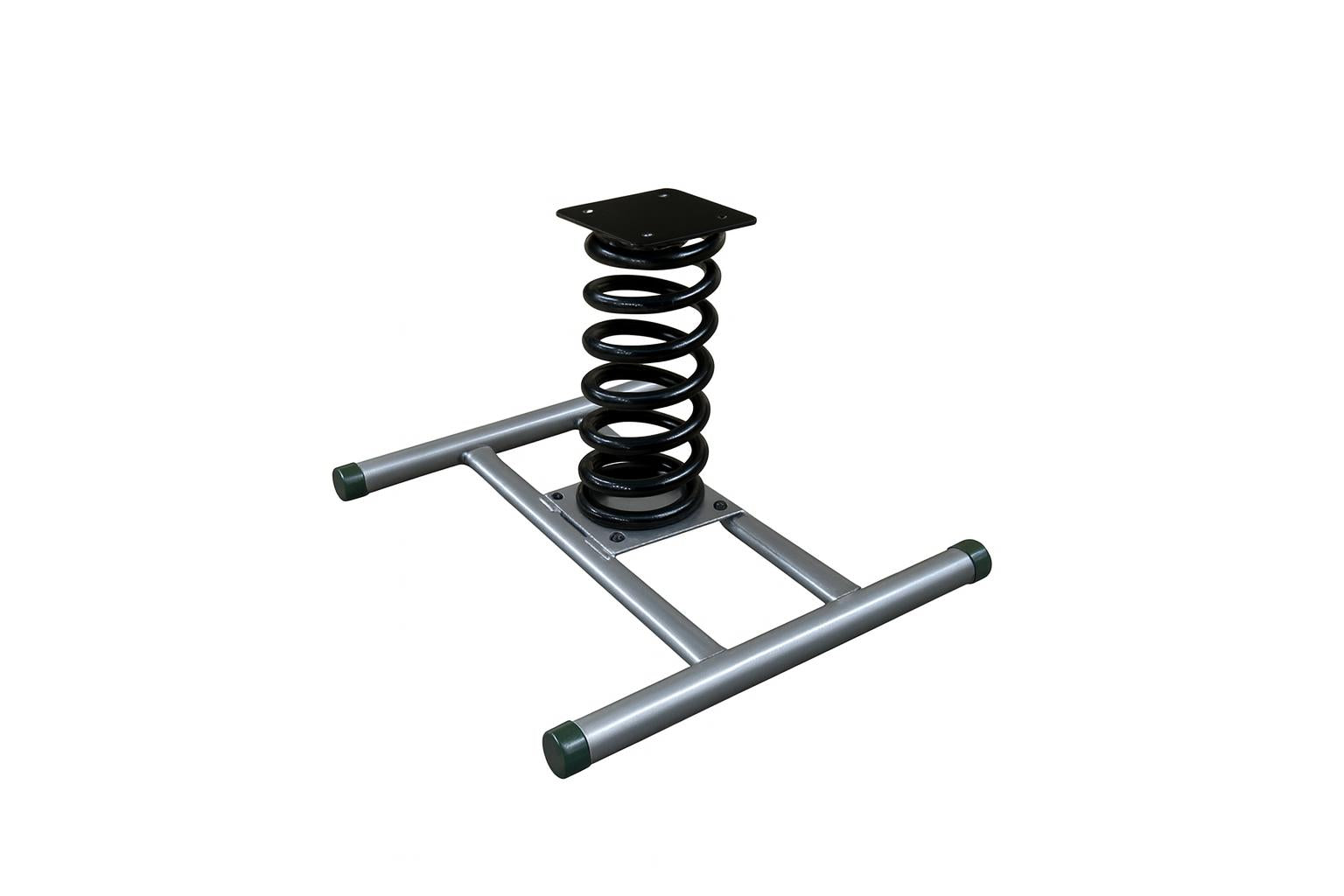 Spring Rider Portable Base with black coil spring and silver frame for playground spring riders