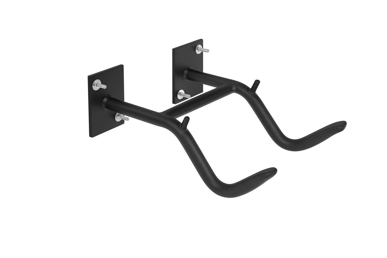 Wall Bike Rack with rubber-coated hooks holding an orange road bike, black metal wall-mounted bike holder for secure garage storage
