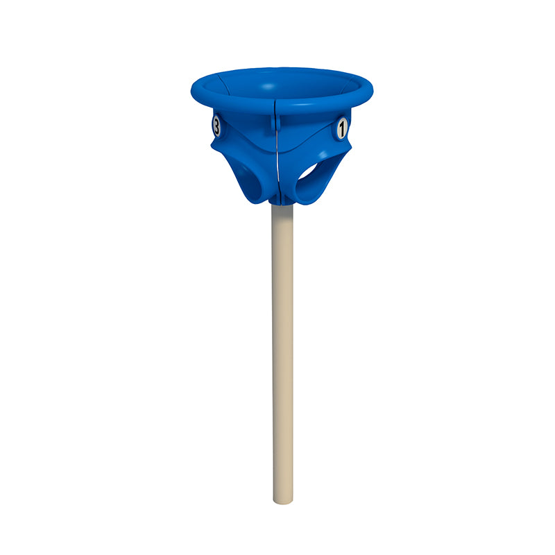 Wise Toss freestanding toss game in blue with numbered outlets