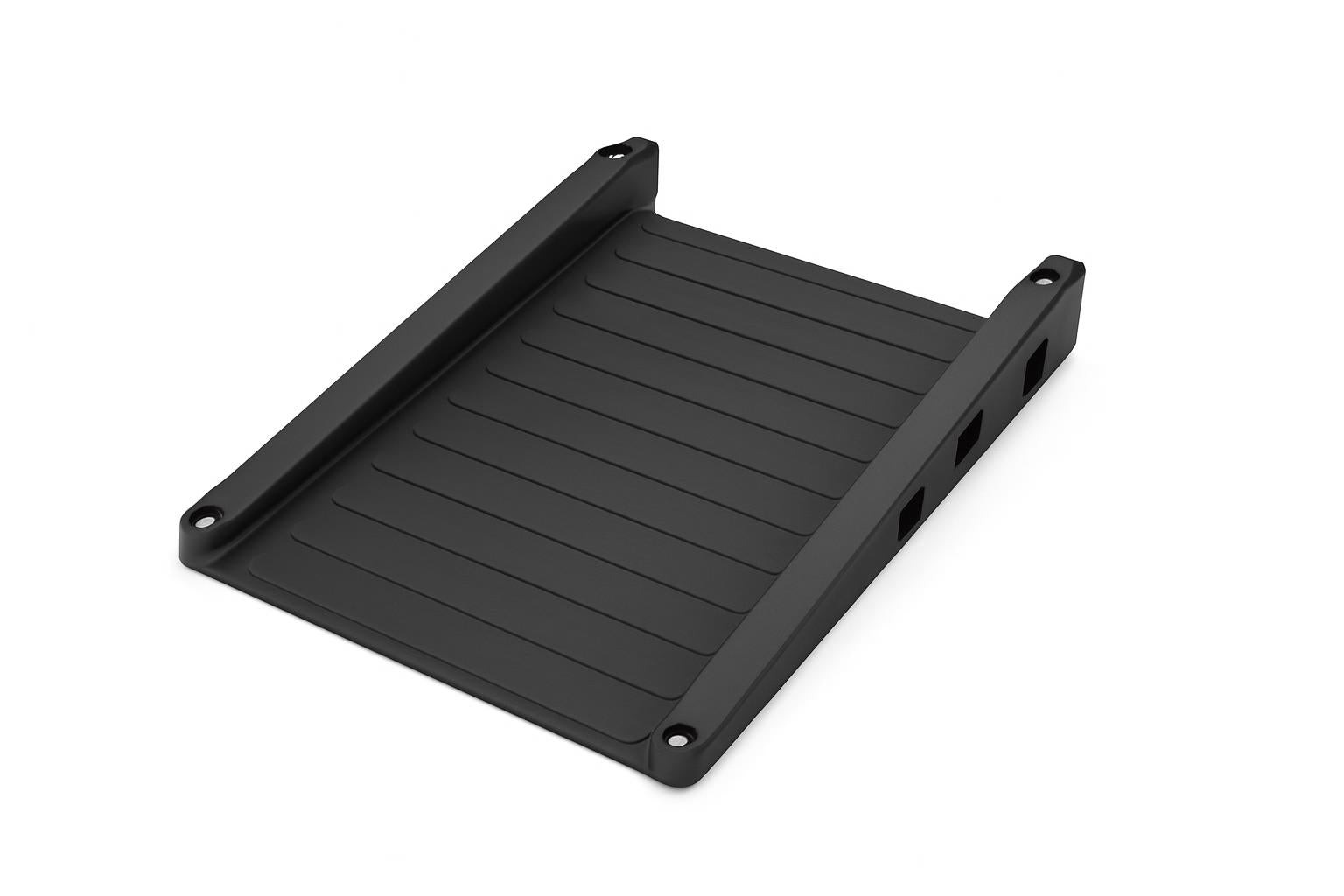 ADA Accessible Half Ramp with black textured surface and side rails for wheelchair access to playground area