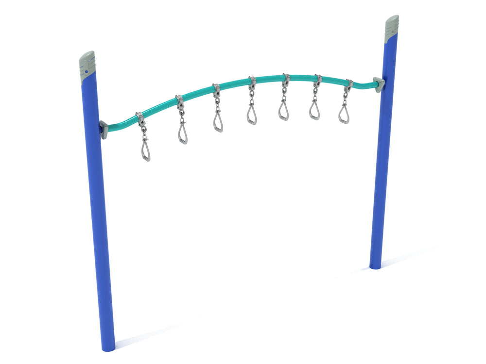 Single Post Curved Overhead Swinging Ring Ladder | WillyGoat Playgrounds