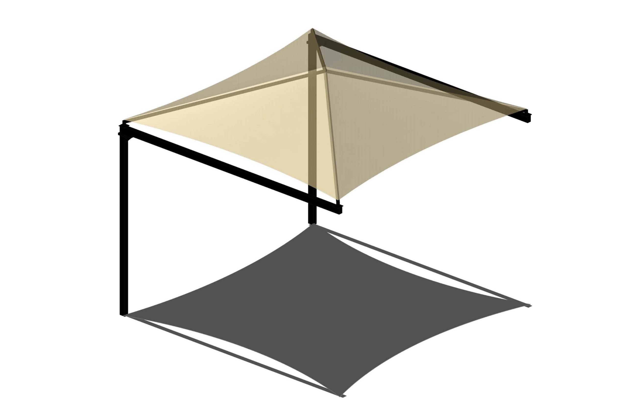 Full Cantilever Pyramid Shade Structure