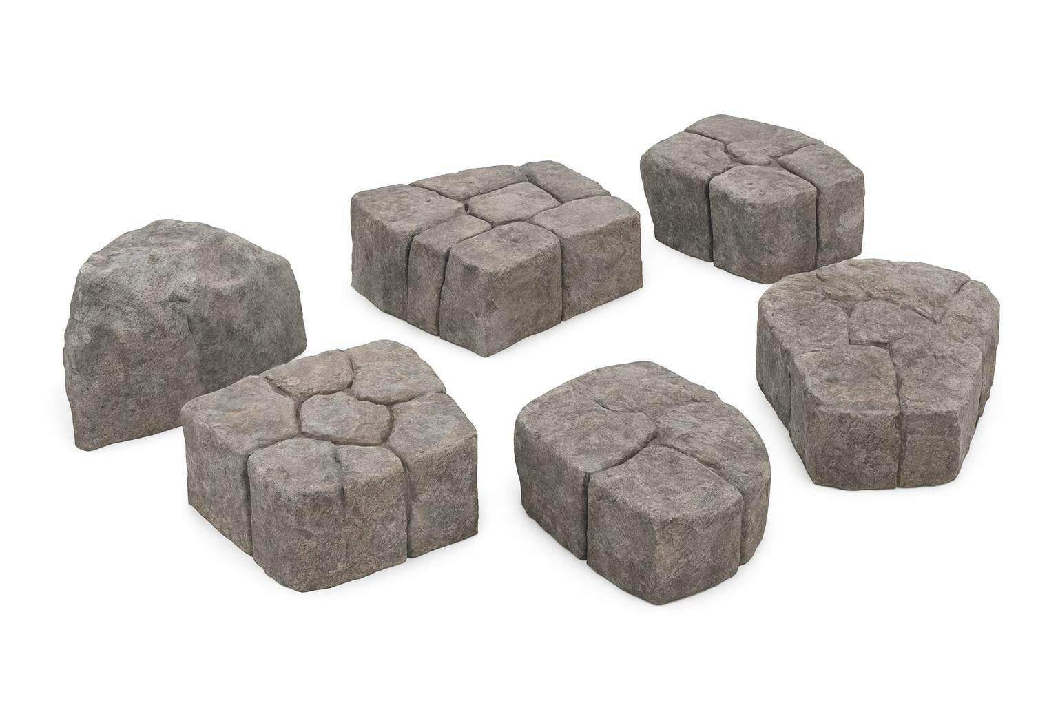 Hop Rocks Steppers set of 6 nature-inspired climbing rocks for playground balance, coordination, and agility play