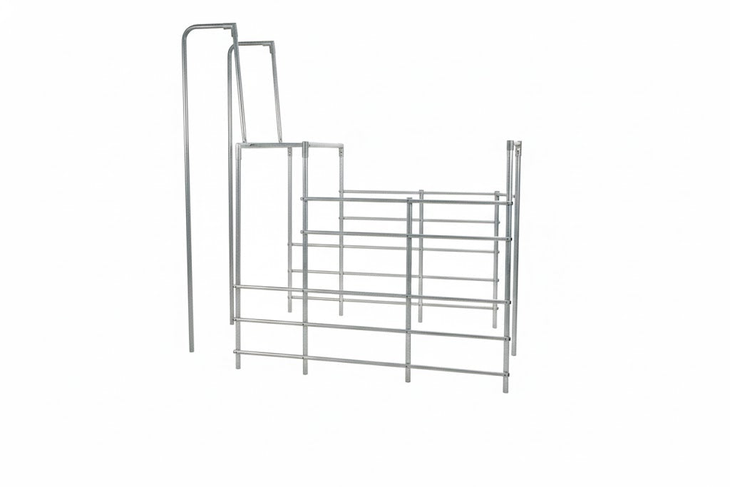 Hercules II Climber galvanized steel jungle gym with horizontal and vertical bars, children climbing and playing outdoors