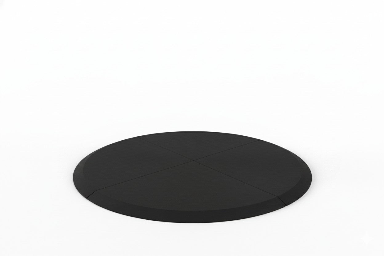 Wear MatSwing Mats playground wear mat with durable black rubber surface, beveled edges, and flush center plug for secure, seamless play zones