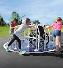 Handicapped Accessible Merry Go Round & Play Equipment. ADA Playground Equipment for Schools & Daycares
