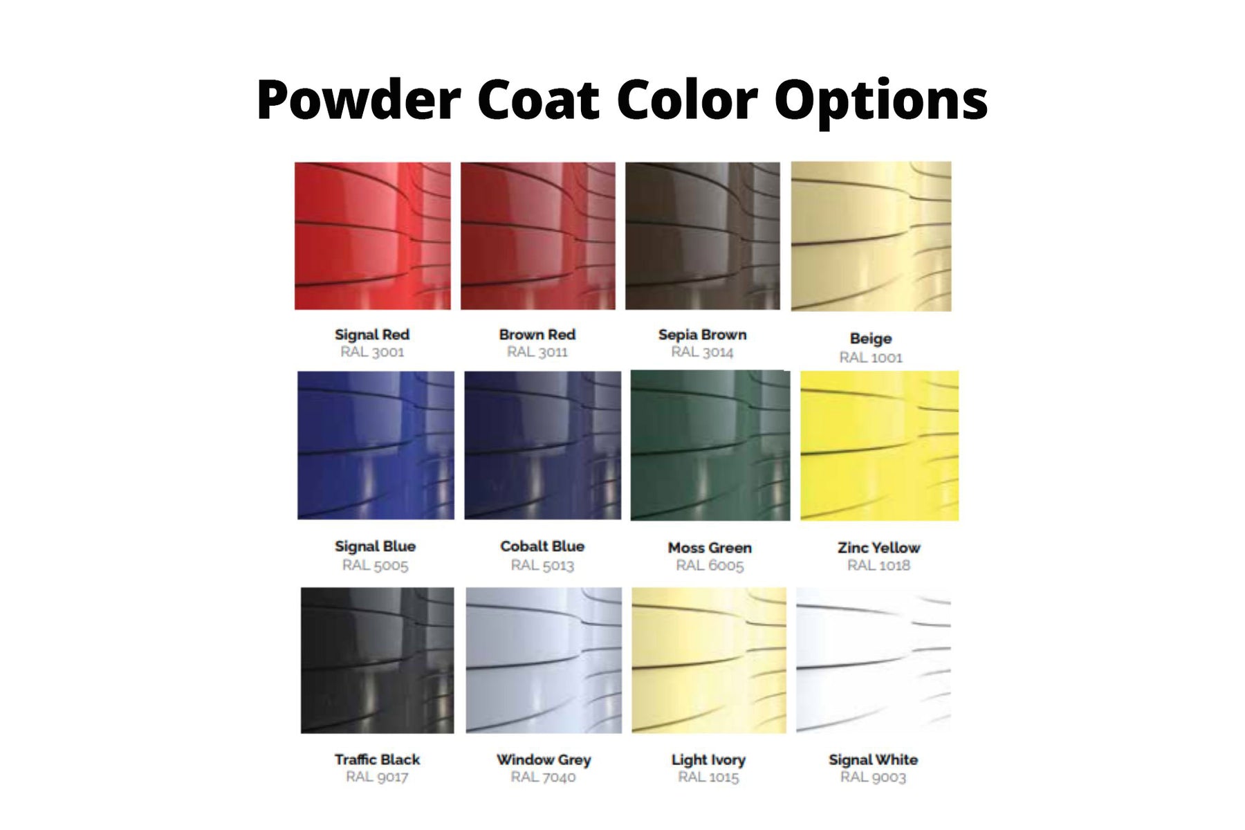 Powder coat color options with for Modern Shade Structure Posts.