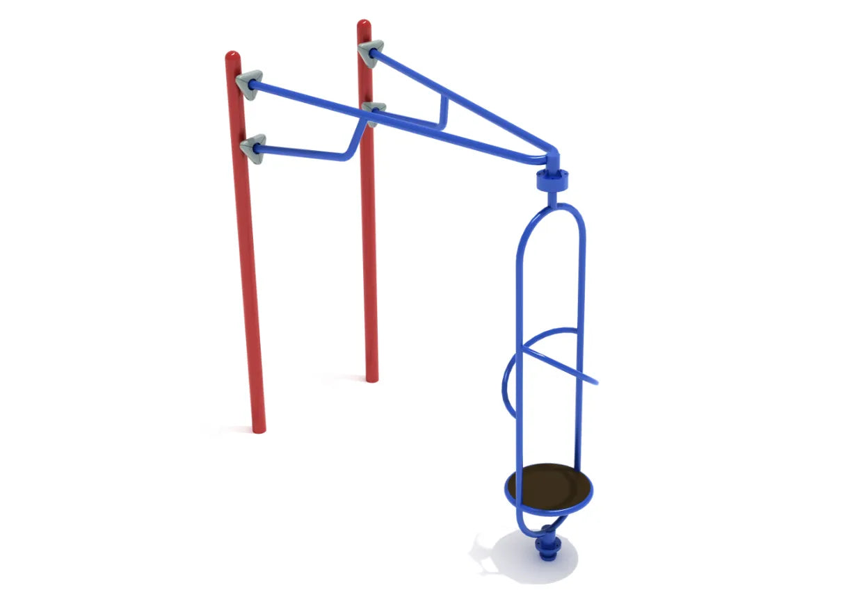 Stand-N-Spin playground equipment featuring a spinning platform and grab bars.