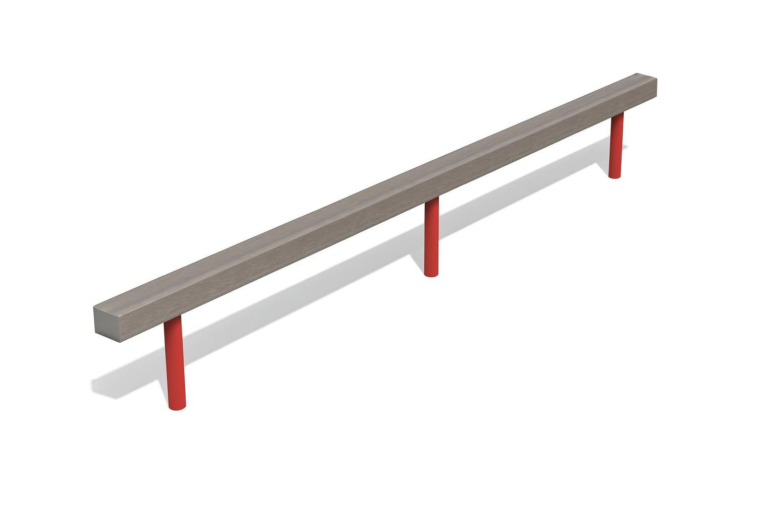 Balance Beam straight galvanized fitness obstacle with gray beam, red supports, designed for playground agility and coordination