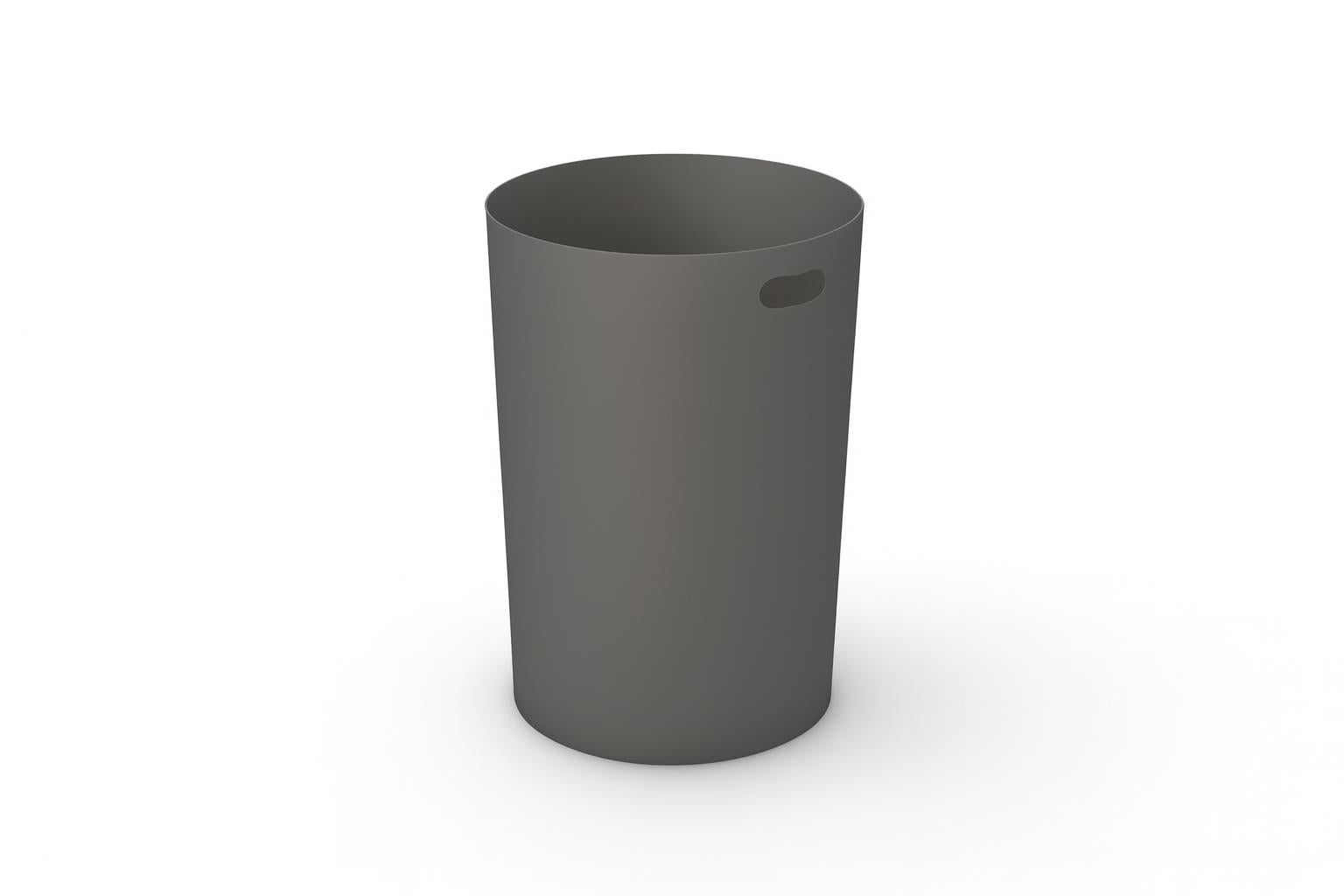 Trash Liners Receptacle gray cylindrical outdoor trash liner with side handle cutout for easy lifting and maintenance