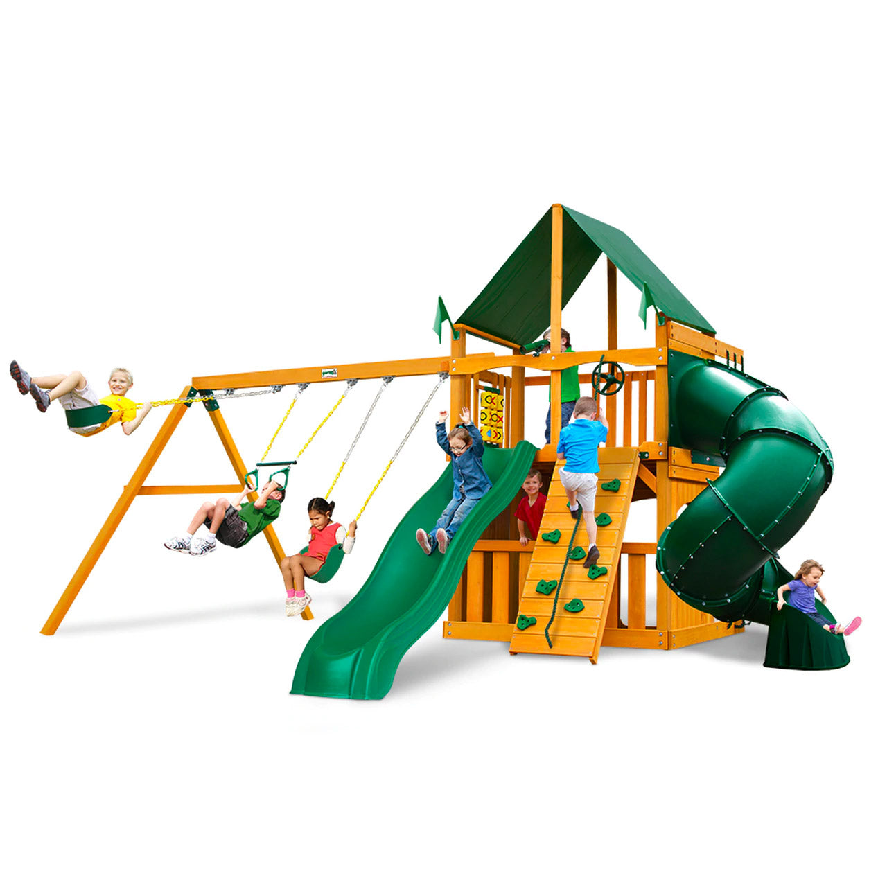 Mountaineer Clubhouse AP Wooden Swing Set | WillyGoat Playground & Park Equipment