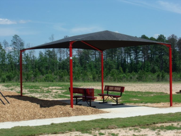 Hip Roof Shade Structure with 4 Posts