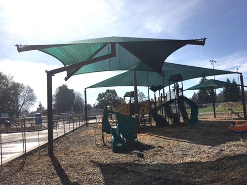 Single Post Pyramid Cantilever Shade Structure | WillyGoat Parks and Playgrounds