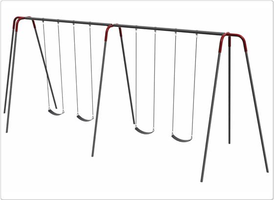 Heavy Duty Modern Swing Set - Your Choice of 2 to 8 Seats, 8 to 12 Feet Tall