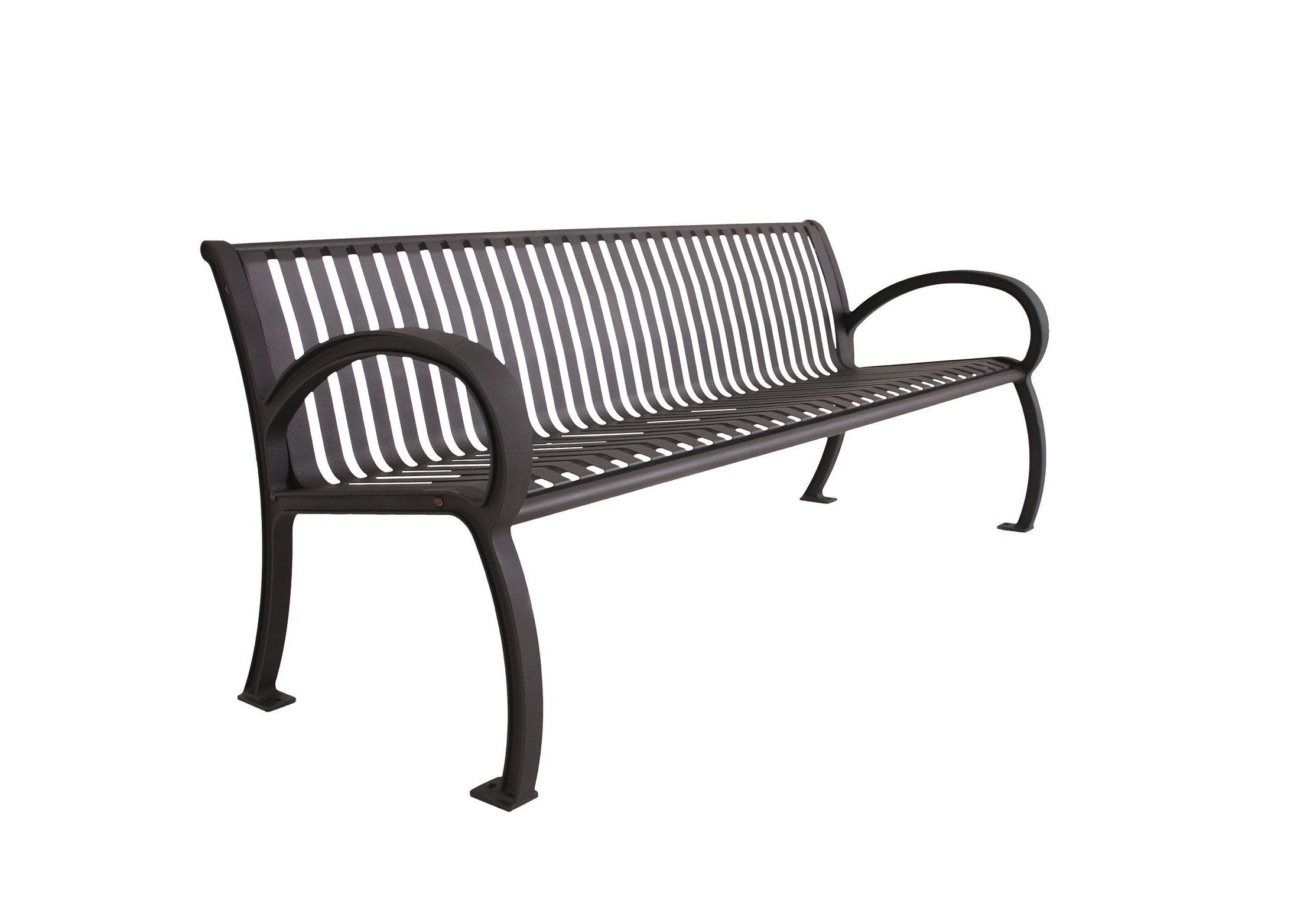 Wilmington Vertical Slat Bench with Back | WillyGoat Playground & Park Equipment