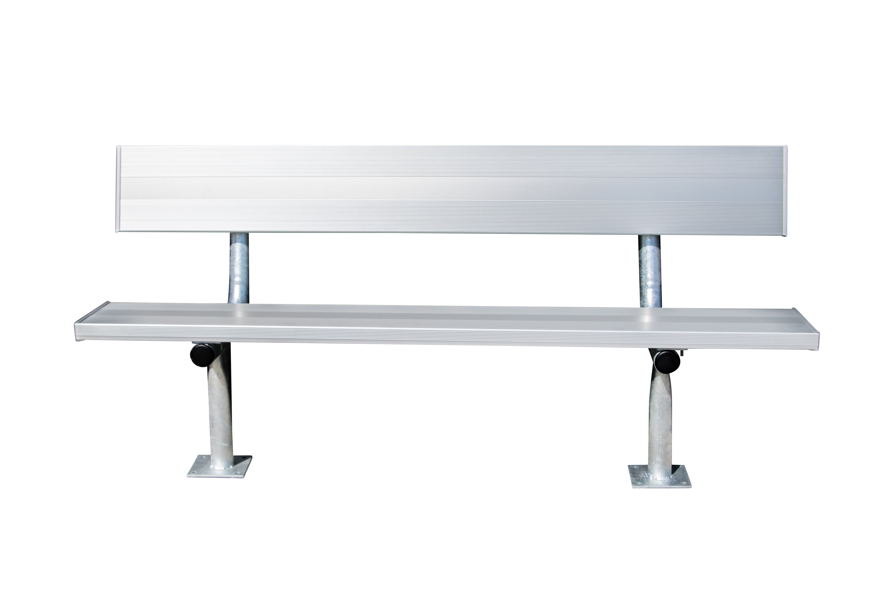 Permanent Bench with Galvanized Steel Legs & Backrest (Surface Mount)
