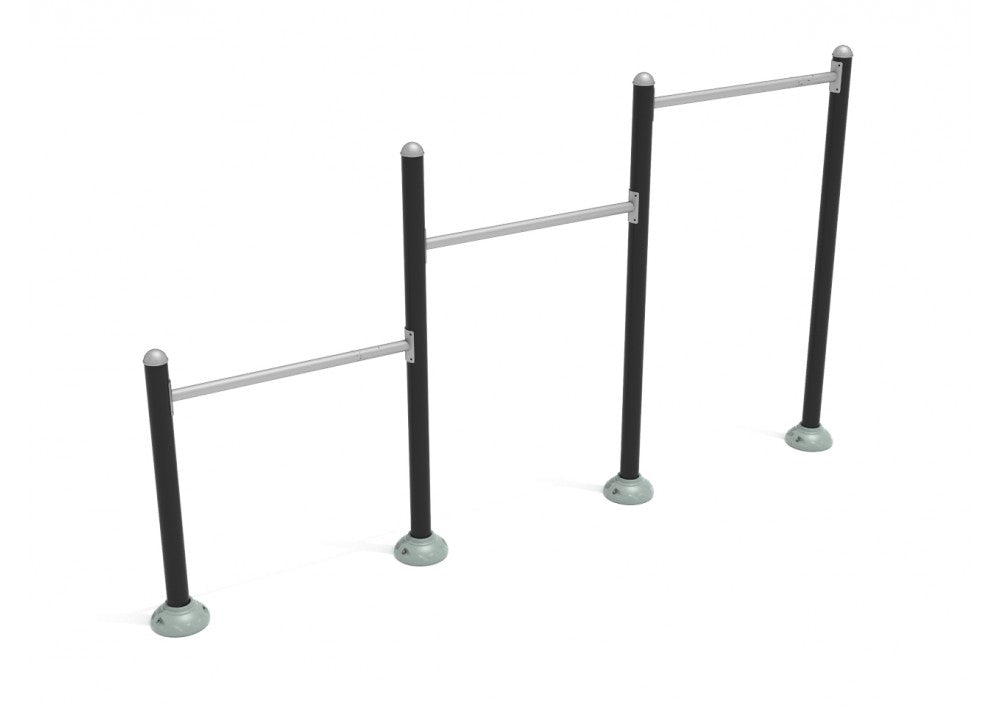 Triple Station Inclined Chin-Up Bars | WillyGoat Playground & Park Equipment