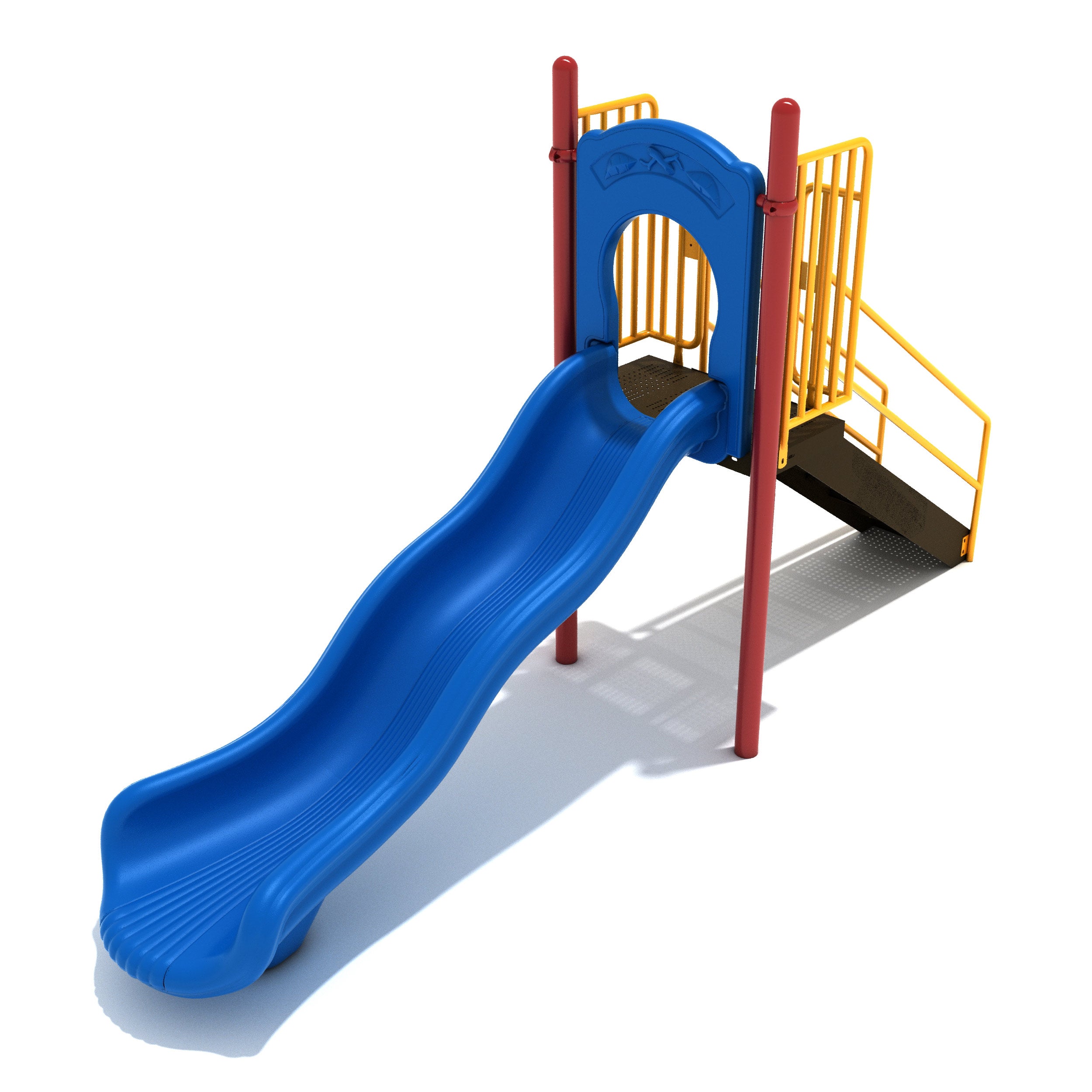 Straight Single Wave Slide 4 Foot Deck Primary Colors
