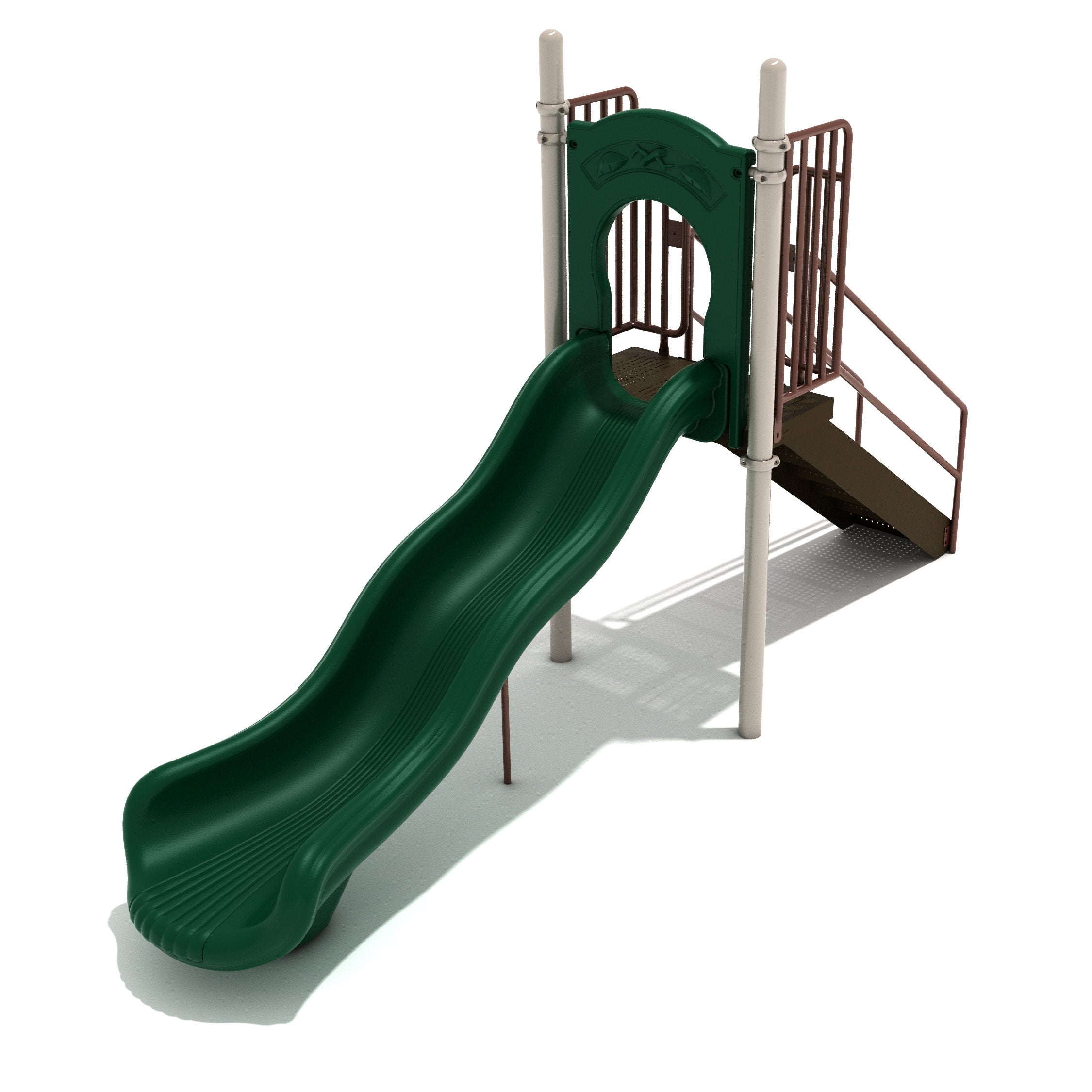 Straight Single Wave Slide 4 Foot Deck Neutral Colors