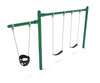 Cantilever Swing With Two Belts And One Bucket - Rainforest Green Color