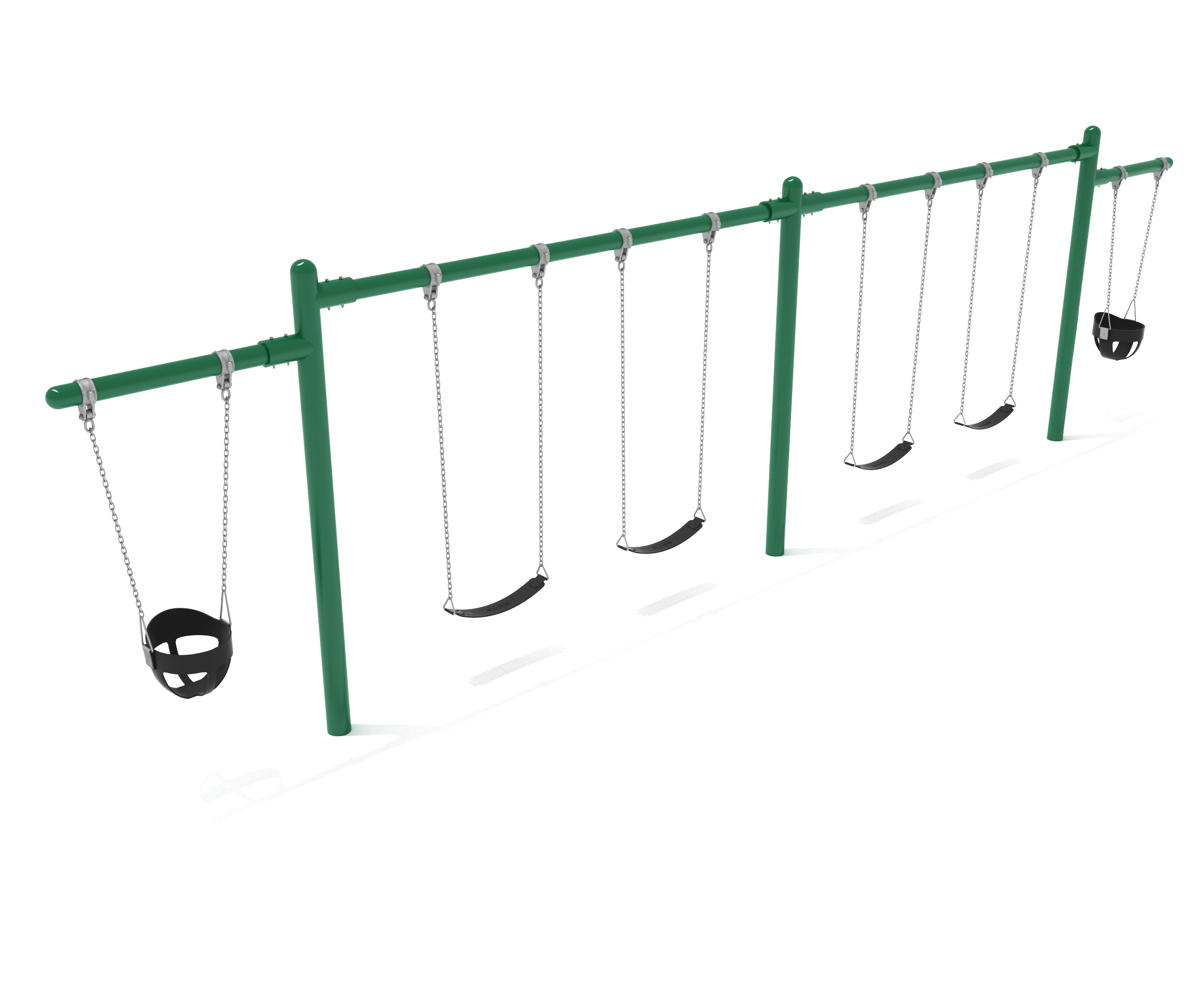 Cantilever Swing With Four Belts And Two Buckets - Rainforest Green Color