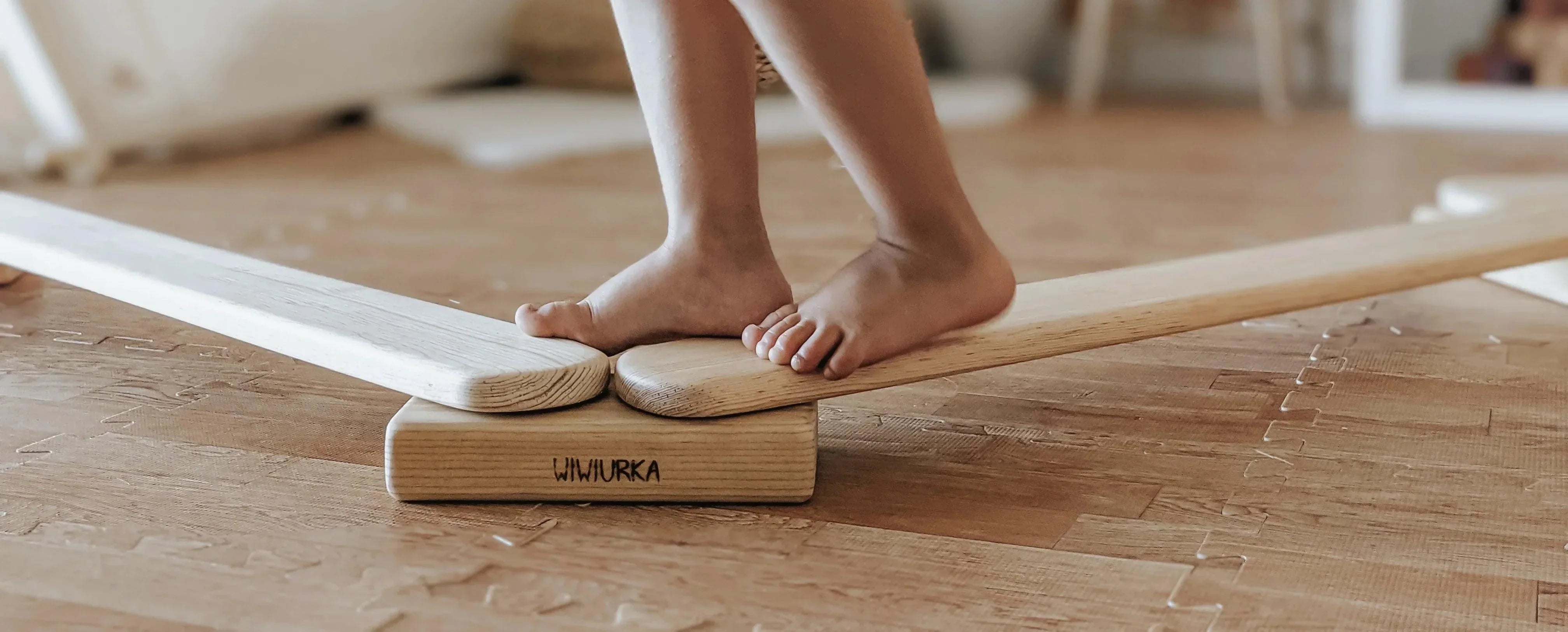 WOODEN BALANCE BEAM FOR KIDS by Wiwiurka Toys