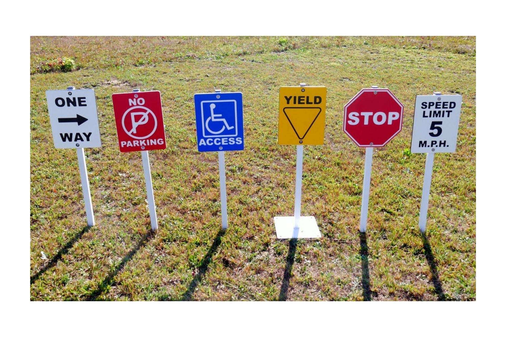 Traffic Signs For Trike Path - Set of 6