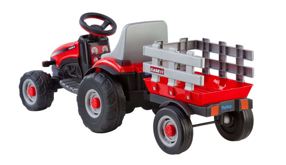 Peg perego case ih little tractor and hot sale trailer