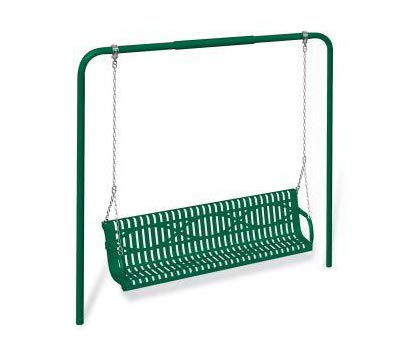 In-ground Steel Lawn Swing and Frame with Diamond or Wave Plank (4 or 6 Feet Long) | WillyGoat Playground & Park Equipment