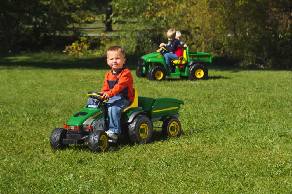 peg perego john deere farm tractor and trailer pedal ride-on Peg Perego John Deere Pedal Farm Tractor Trailer