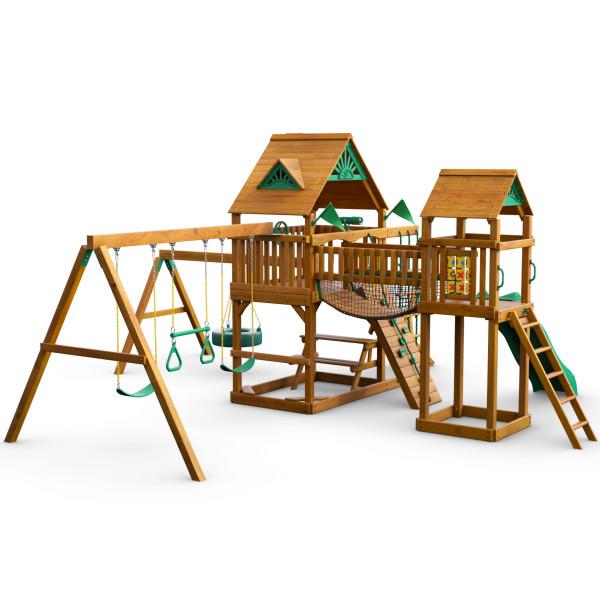 Pioneer Peak AP Wooden Swing Set (Fort Add-On/Multiple Roof Options) | WillyGoat Playground & Park Equipment