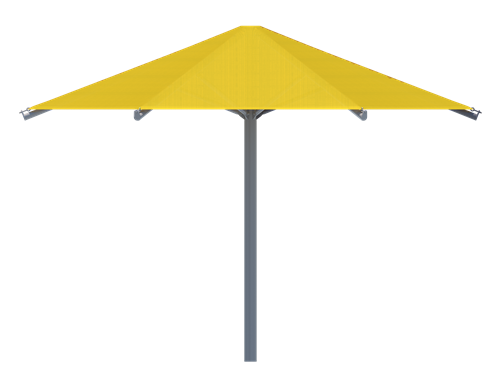Hexagon Single Post Umbrella Roof Shade Structure