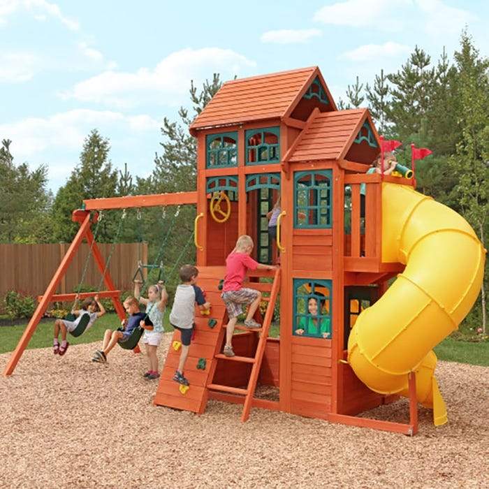 Canyon Ridge Wooden Swing Set | WillyGoat Playground & Park Equipment