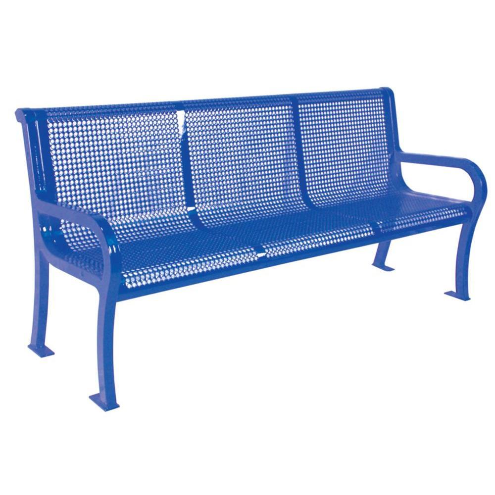 Lexington Perforated Bench with Back | WillyGoat Playground & Park Equipment